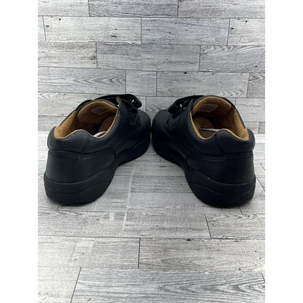 Dr. Comfort Shoes‎ Mens Size 12 Wide Black Leather Hook Loop Orthopedic Diabetic